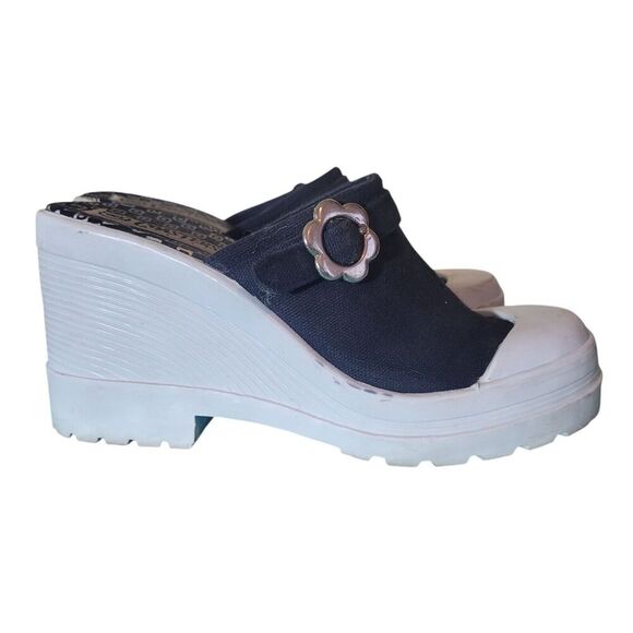 Coasters Y2K Chunky Platform Cap Toe Slip On Wedge Shoes Women's Size 8 Flower - Picture 1 of 8